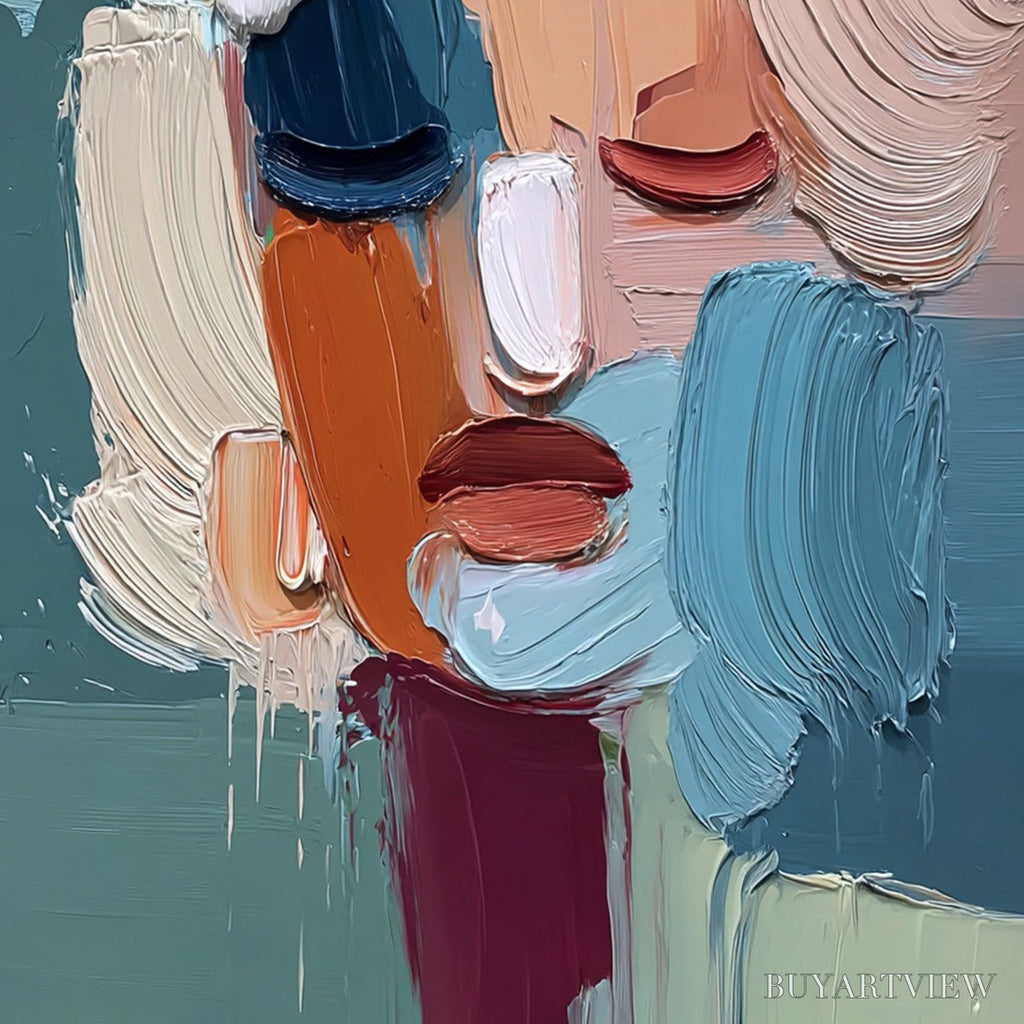 ARTOVITAS Visage Abstract Portrait | Thick Texture Impasto Oil Painting - image 5