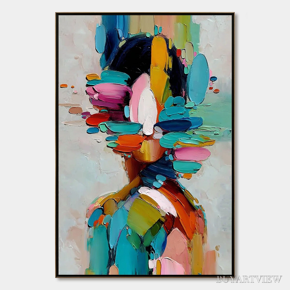 ARTOVITAS Kaleidoscope Soul – Colorful Abstract Portrait Impasto Style - image 1