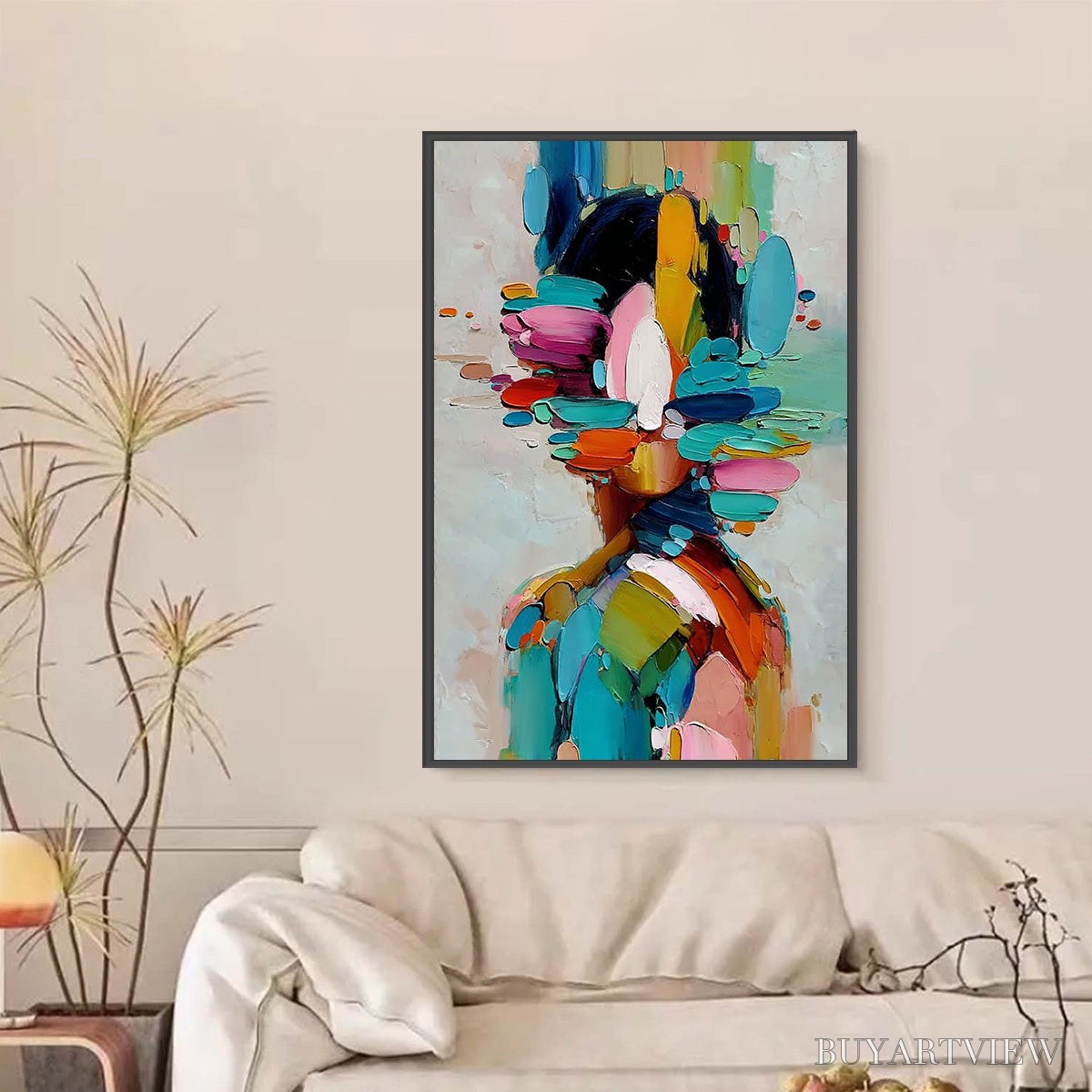ARTOVITAS Kaleidoscope Soul – Colorful Abstract Portrait Impasto Style - image 2