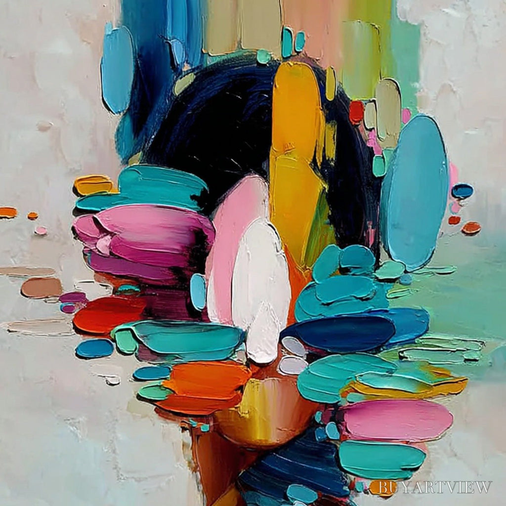 ARTOVITAS Kaleidoscope Soul – Colorful Abstract Portrait Impasto Style - image 3