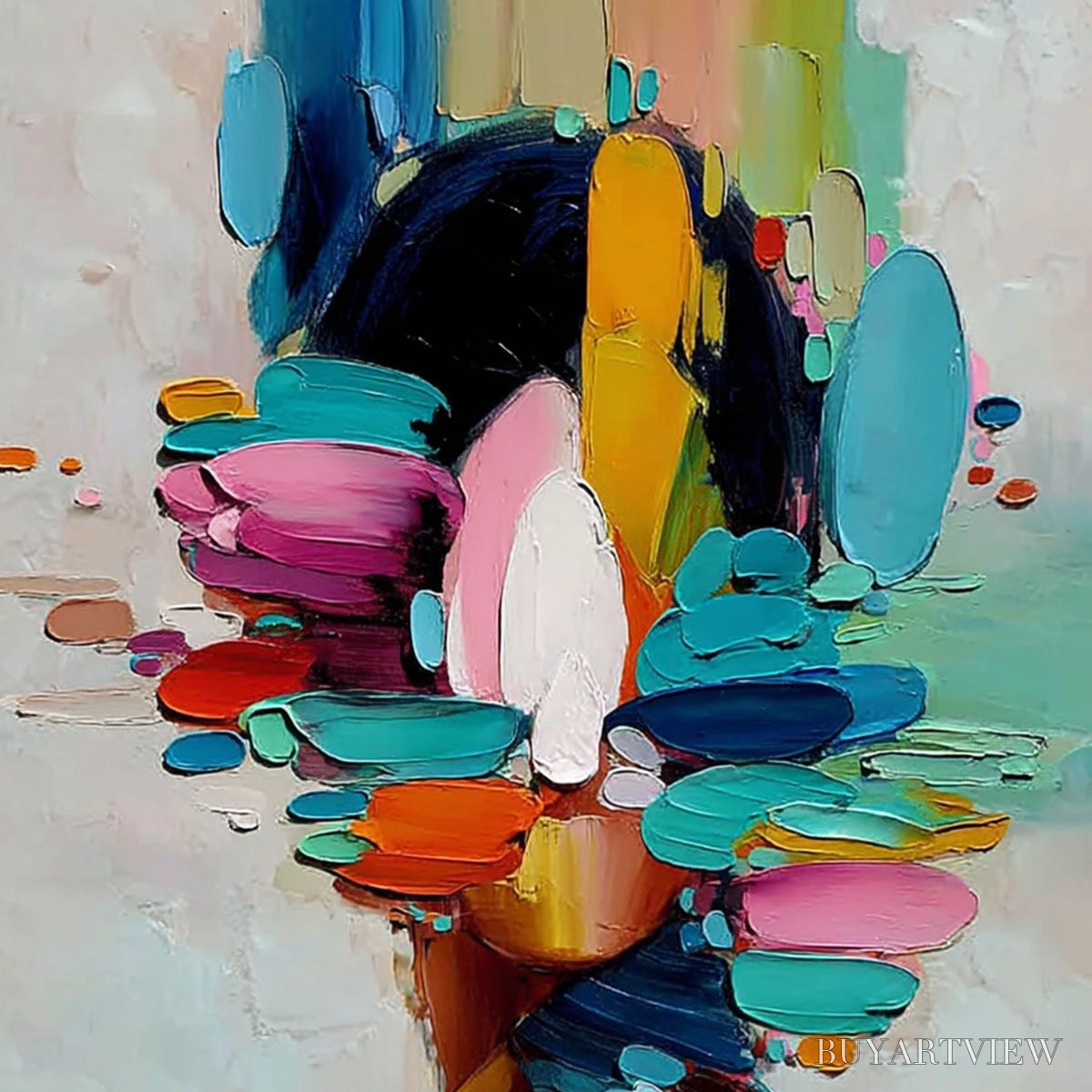 ARTOVITAS Kaleidoscope Soul – Colorful Abstract Portrait Impasto Style - image 3