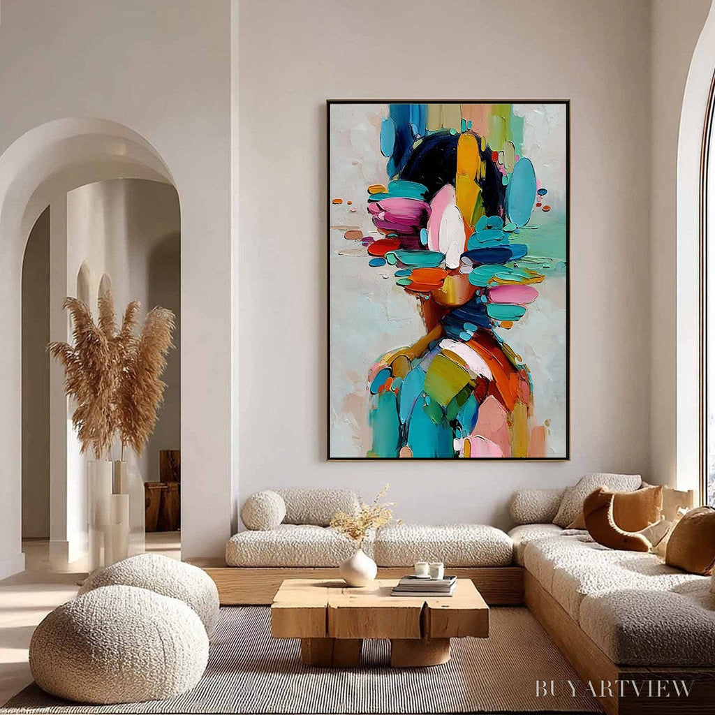 ARTOVITAS Kaleidoscope Soul – Colorful Abstract Portrait Impasto Style - image 4