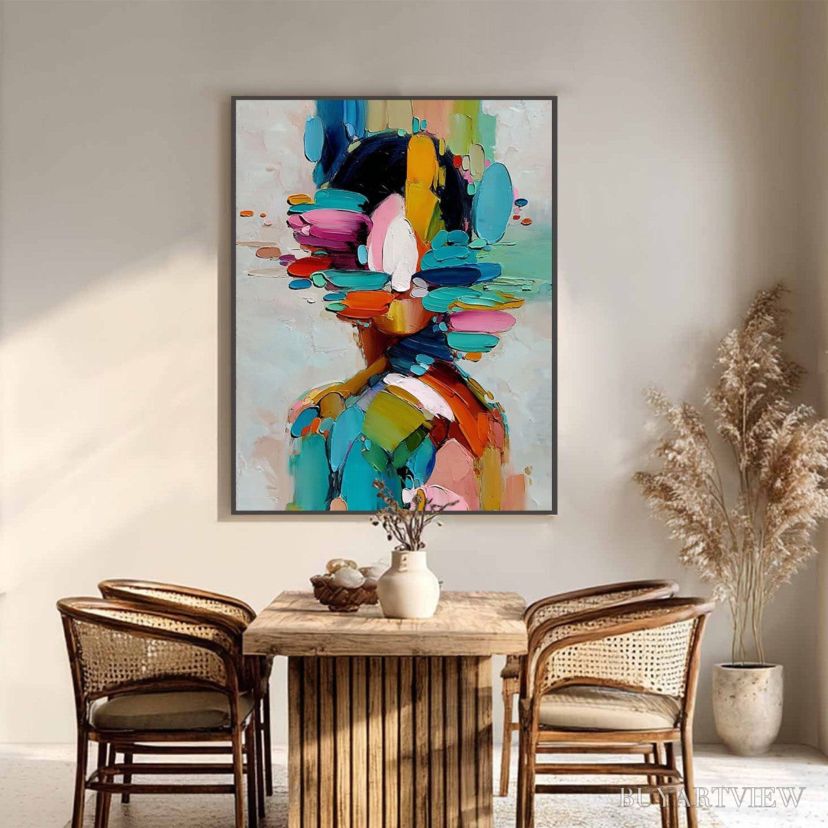 ARTOVITAS Kaleidoscope Soul – Colorful Abstract Portrait Impasto Style - image 6