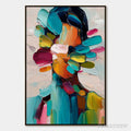 ARTOVITAS Persona in Bloom – Colorful Abstract Portrait Impasto Oil Painting - image 1