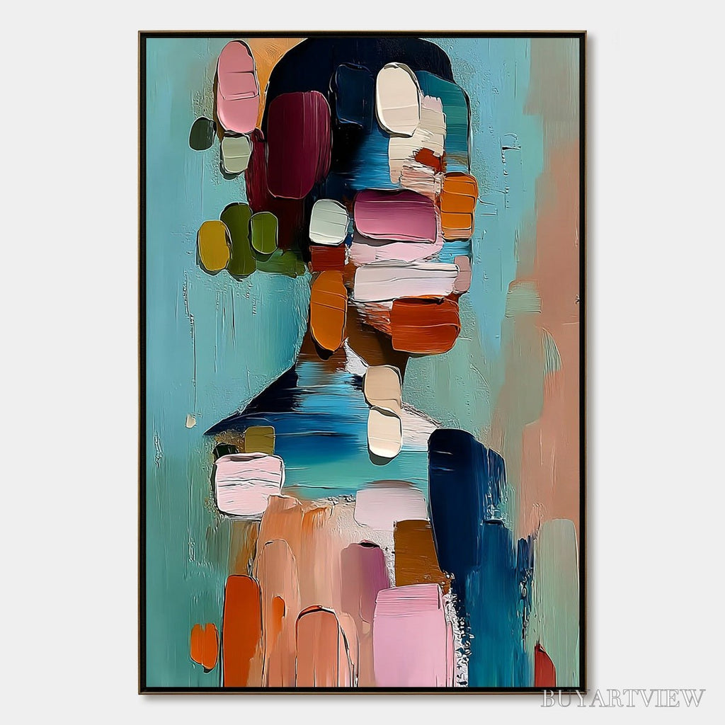 ARTOVITAS Personal Textured Abstract Portrait Impasto Oil Painting - image 1