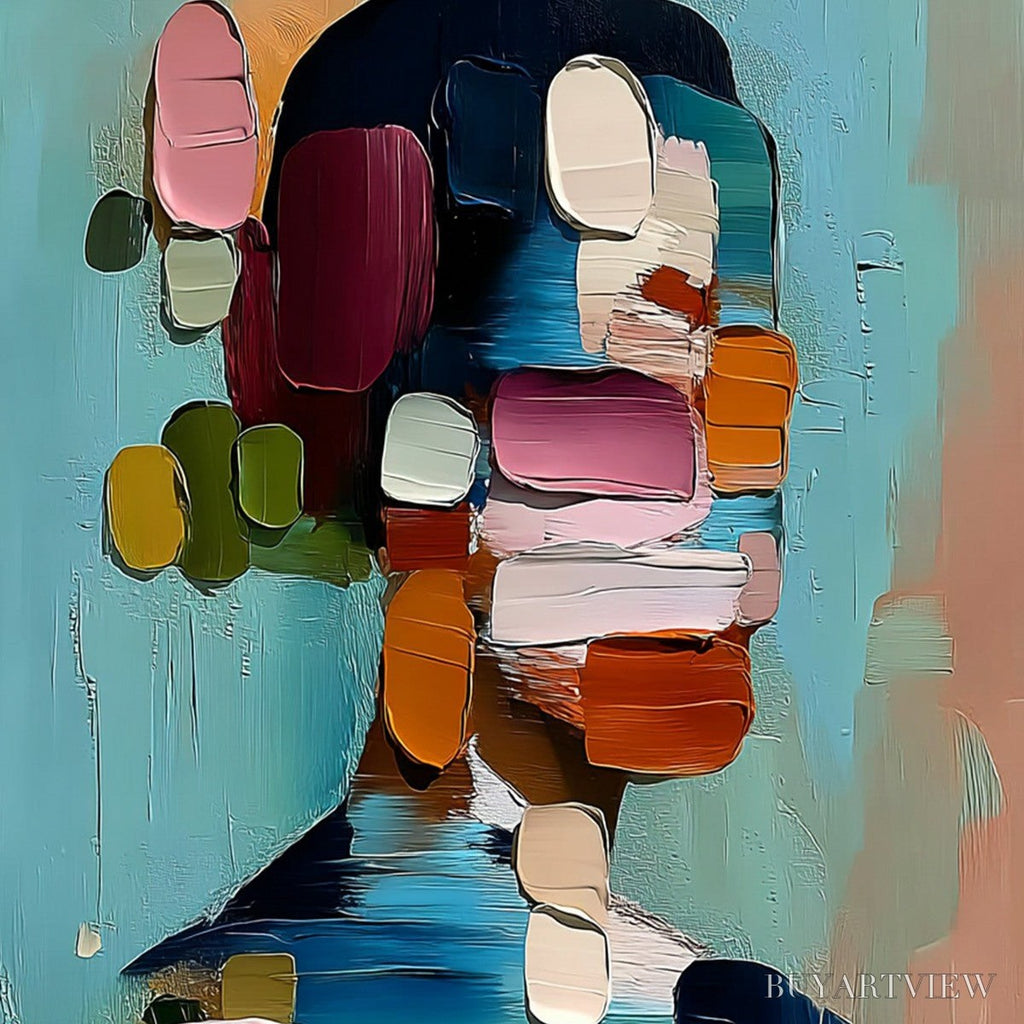 ARTOVITAS Personal Textured Abstract Portrait Impasto Oil Painting - image 5