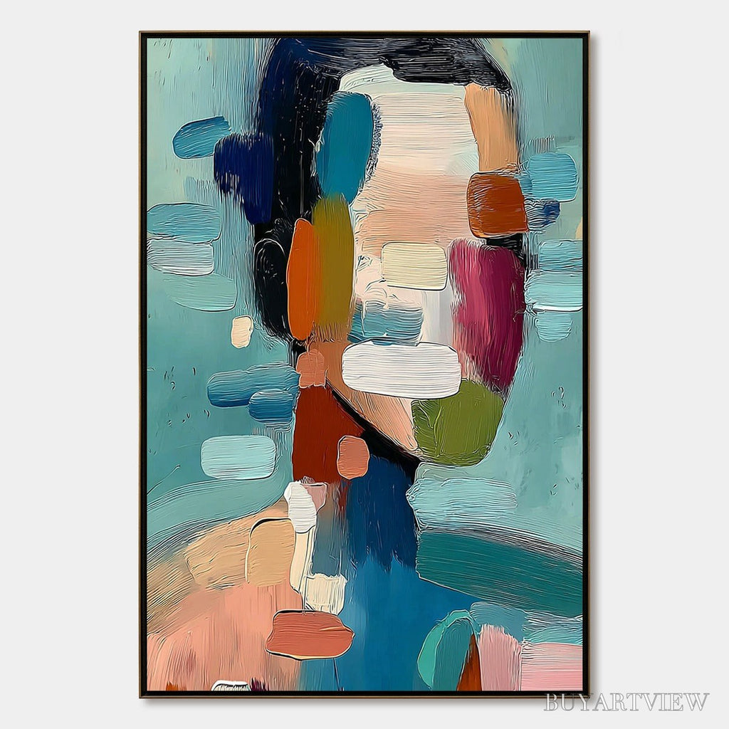 ARTOVITAS Kaleidoscope – Textured Abstract Portrait Oil Painting - image 1