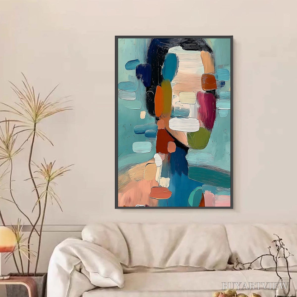 ARTOVITAS Kaleidoscope – Textured Abstract Portrait Oil Painting - image 2