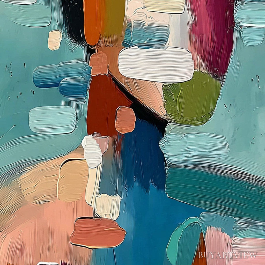 ARTOVITAS Kaleidoscope – Textured Abstract Portrait Oil Painting - image 5