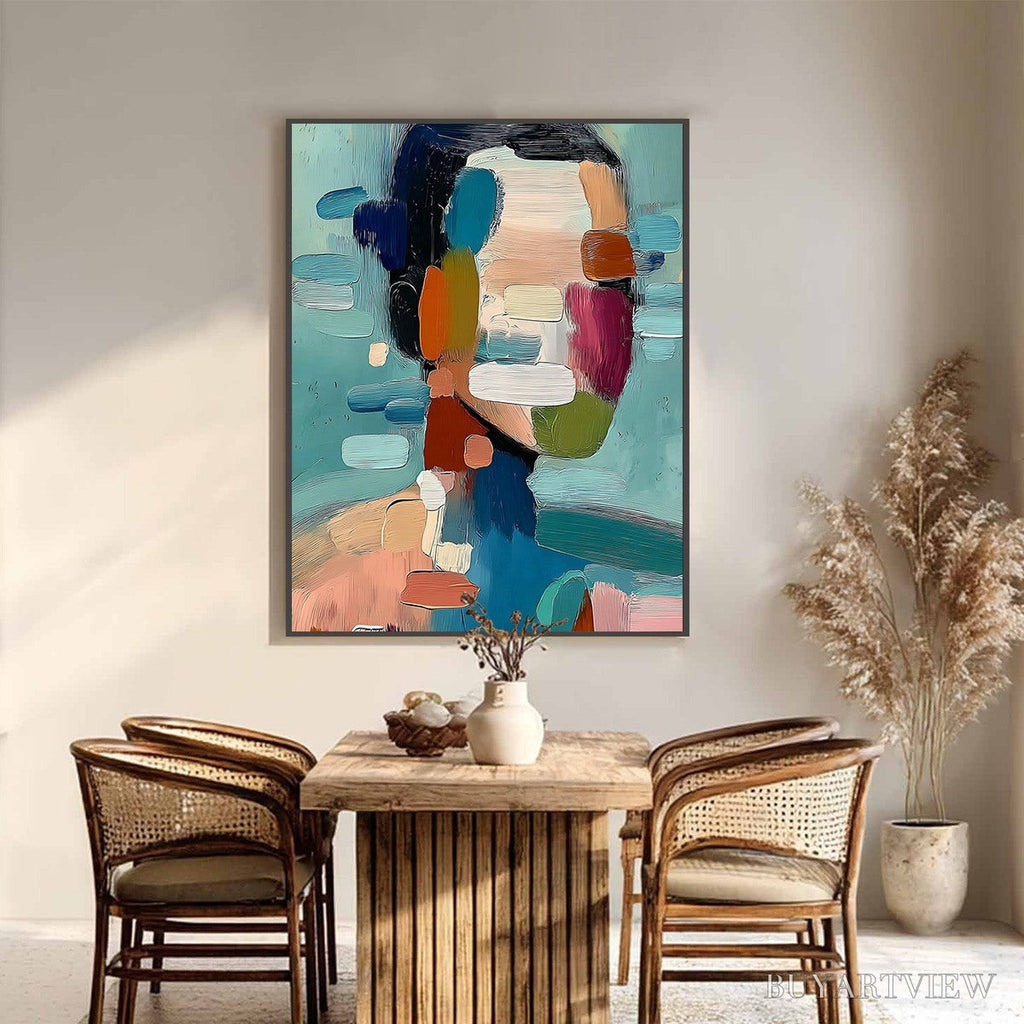 ARTOVITAS Kaleidoscope – Textured Abstract Portrait Oil Painting - image 6