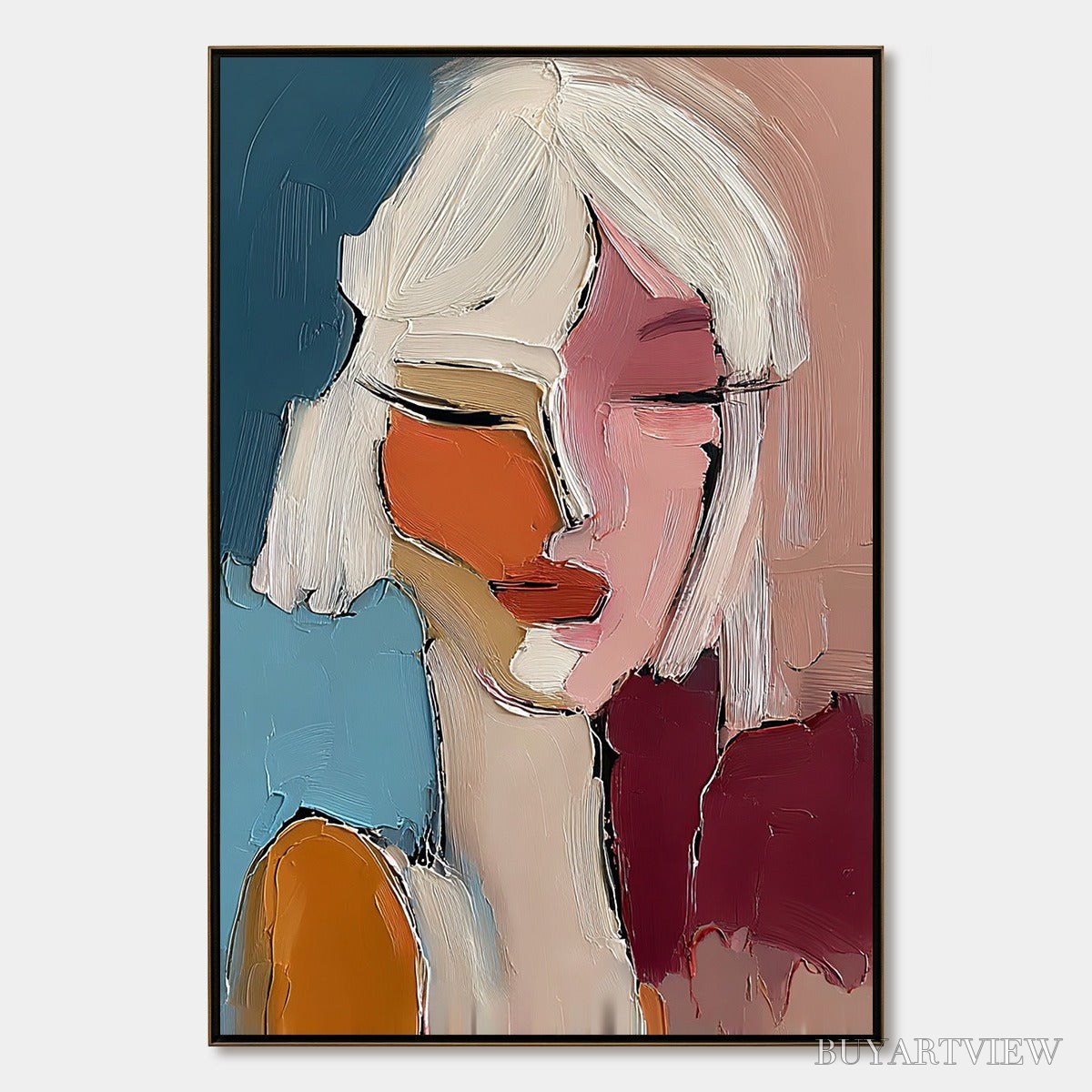 ARTOVITAS Alter Ego – Textured Abstract Portrait Painting of a Woman - image 1