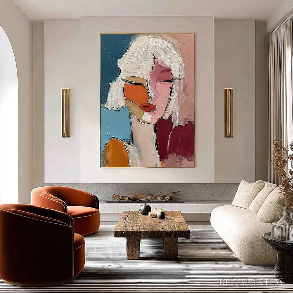 ARTOVITAS Alter Ego – Textured Abstract Portrait Painting of a Woman - image 4