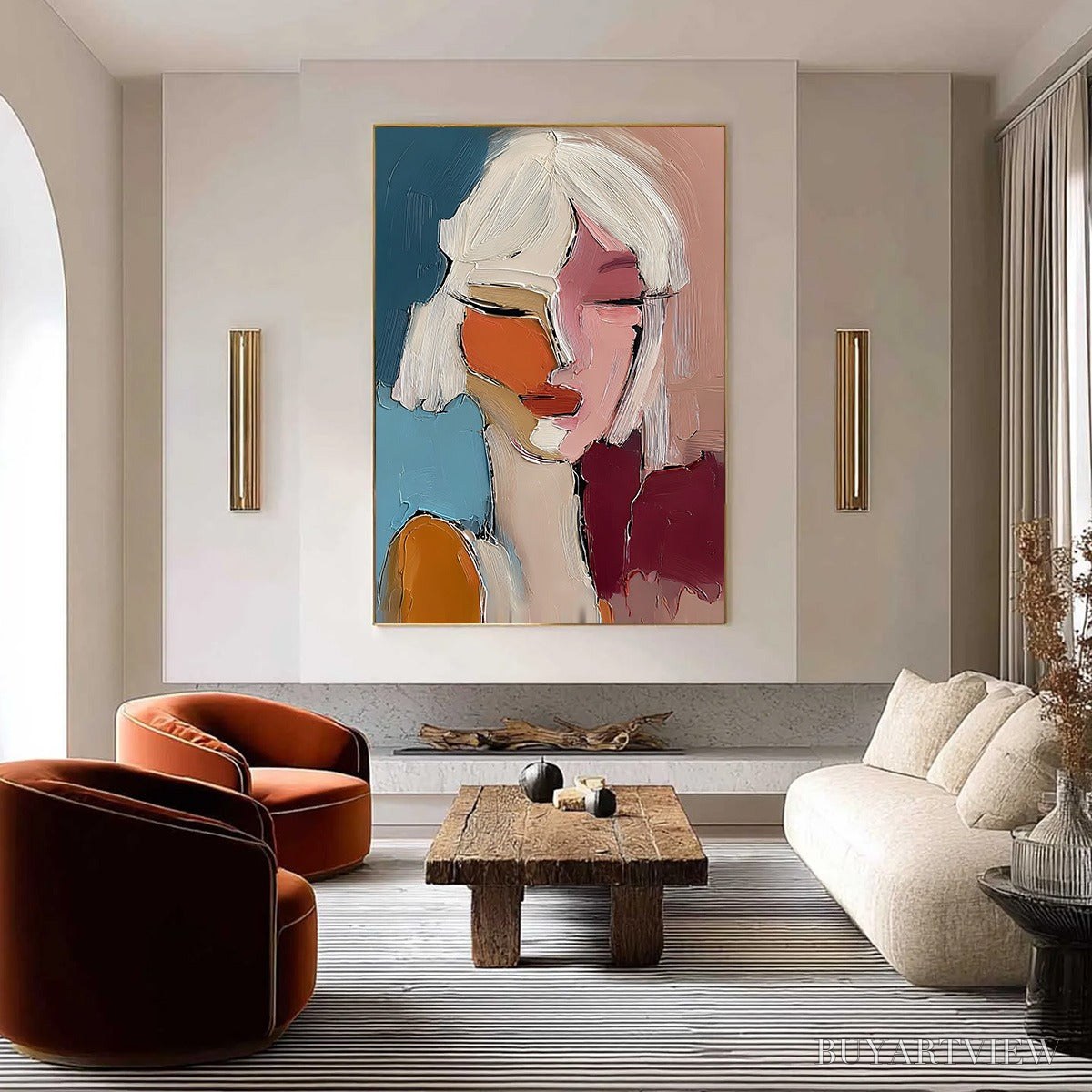 ARTOVITAS Alter Ego – Textured Abstract Portrait Painting of a Woman - image 4