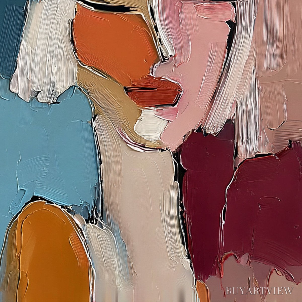 ARTOVITAS Alter Ego – Textured Abstract Portrait Painting of a Woman - image 5