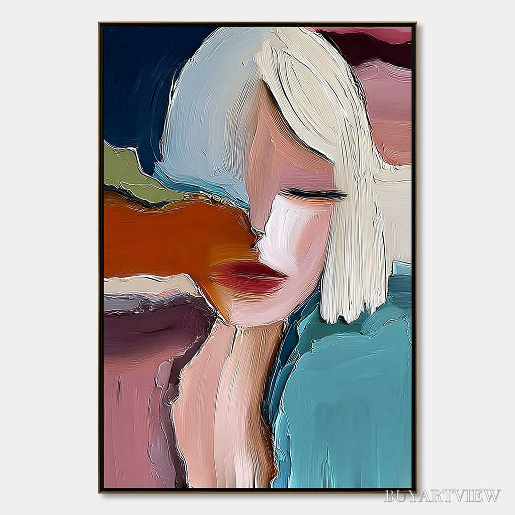 ARTOVITAS Inward – Abstract Figurative Portrait Painting with Thick Texture - image 1