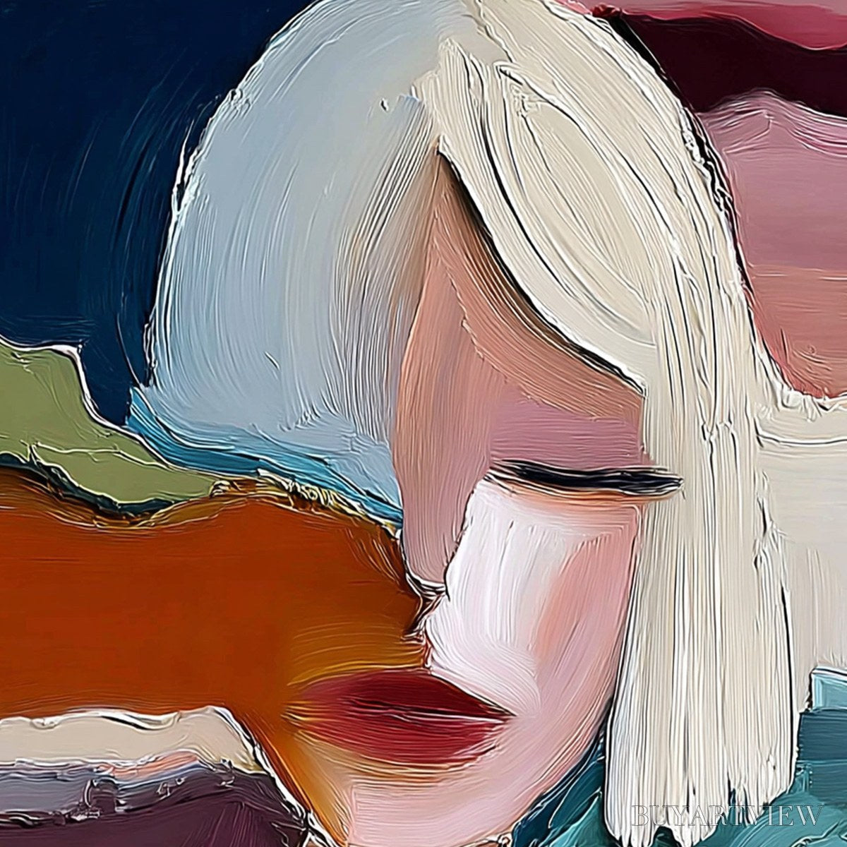 ARTOVITAS Inward – Abstract Figurative Portrait Painting with Thick Texture - image 3