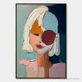 ARTOVITAS Urban Muse – Textured Abstract Portrait Oil Painting for Modern Decor - image 1