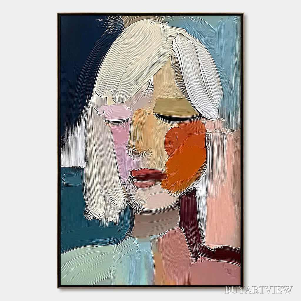 ARTOVITAS Whispers – Expressive Abstract Portrait Impasto Painting - image 1