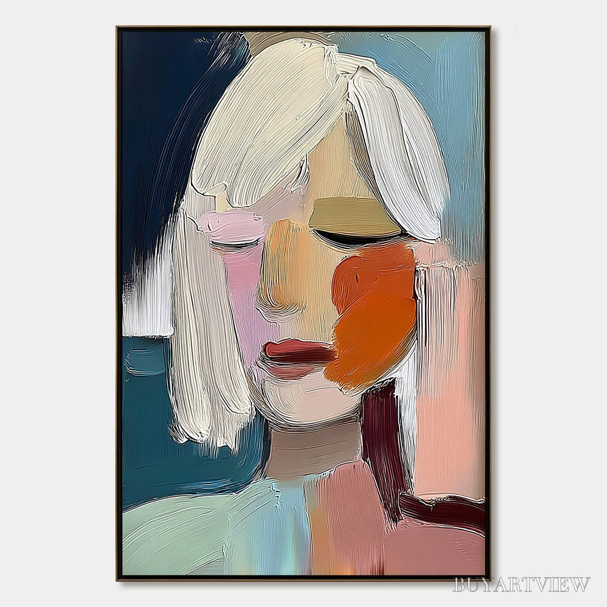 ARTOVITAS Whispers – Expressive Abstract Portrait Impasto Painting - image 1