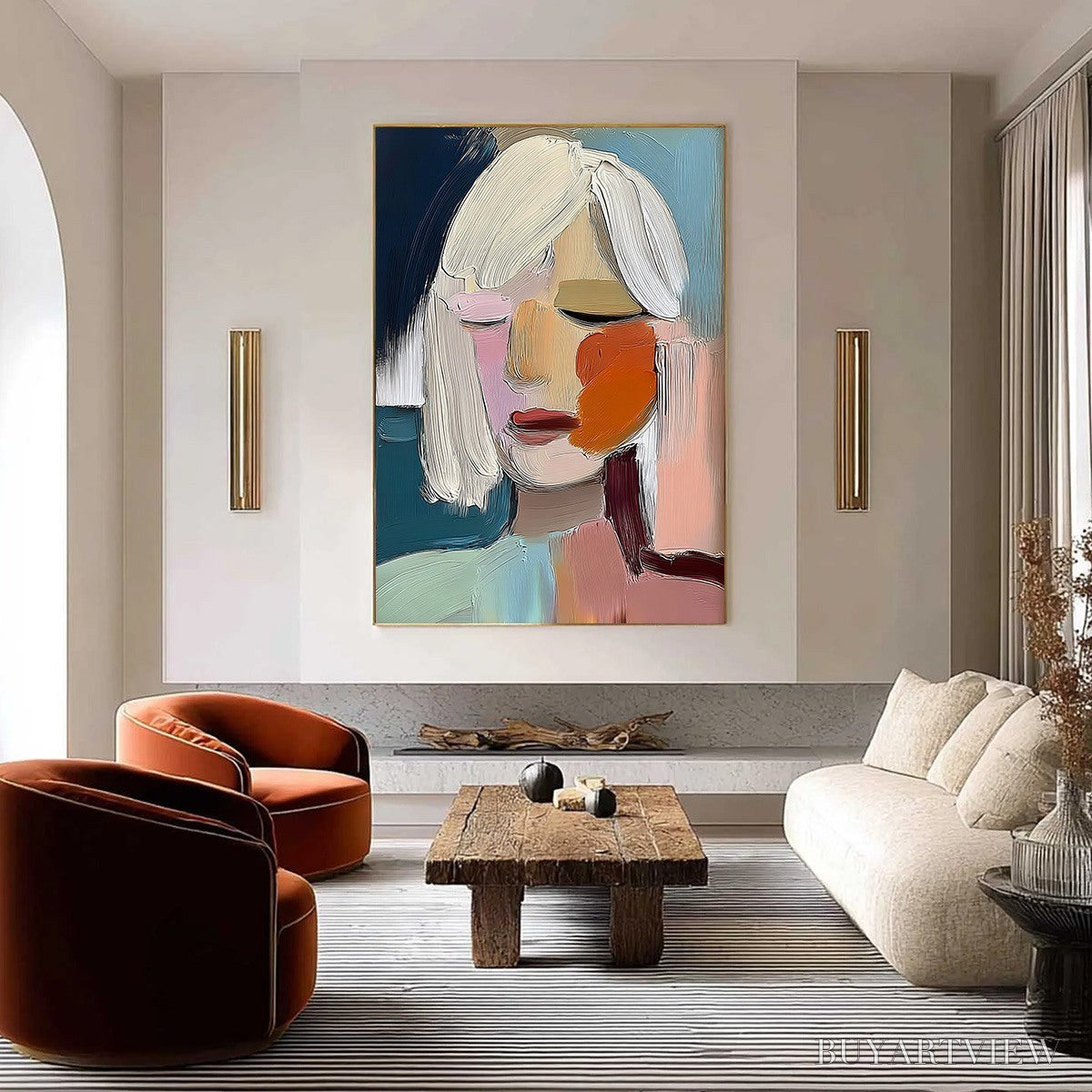 ARTOVITAS Whispers – Expressive Abstract Portrait Impasto Painting - image 4
