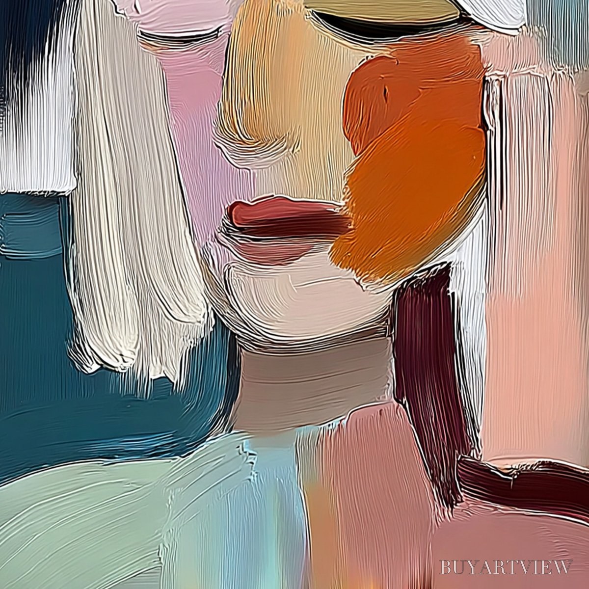 ARTOVITAS Whispers – Expressive Abstract Portrait Impasto Painting - image 5