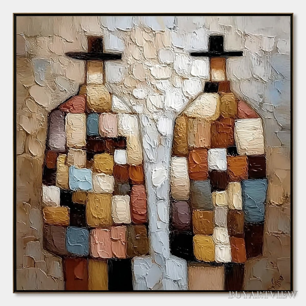 ARTOVITAS Kindred Spirits – Textured Impasto Figurative Portrait Oil Painting - image 1