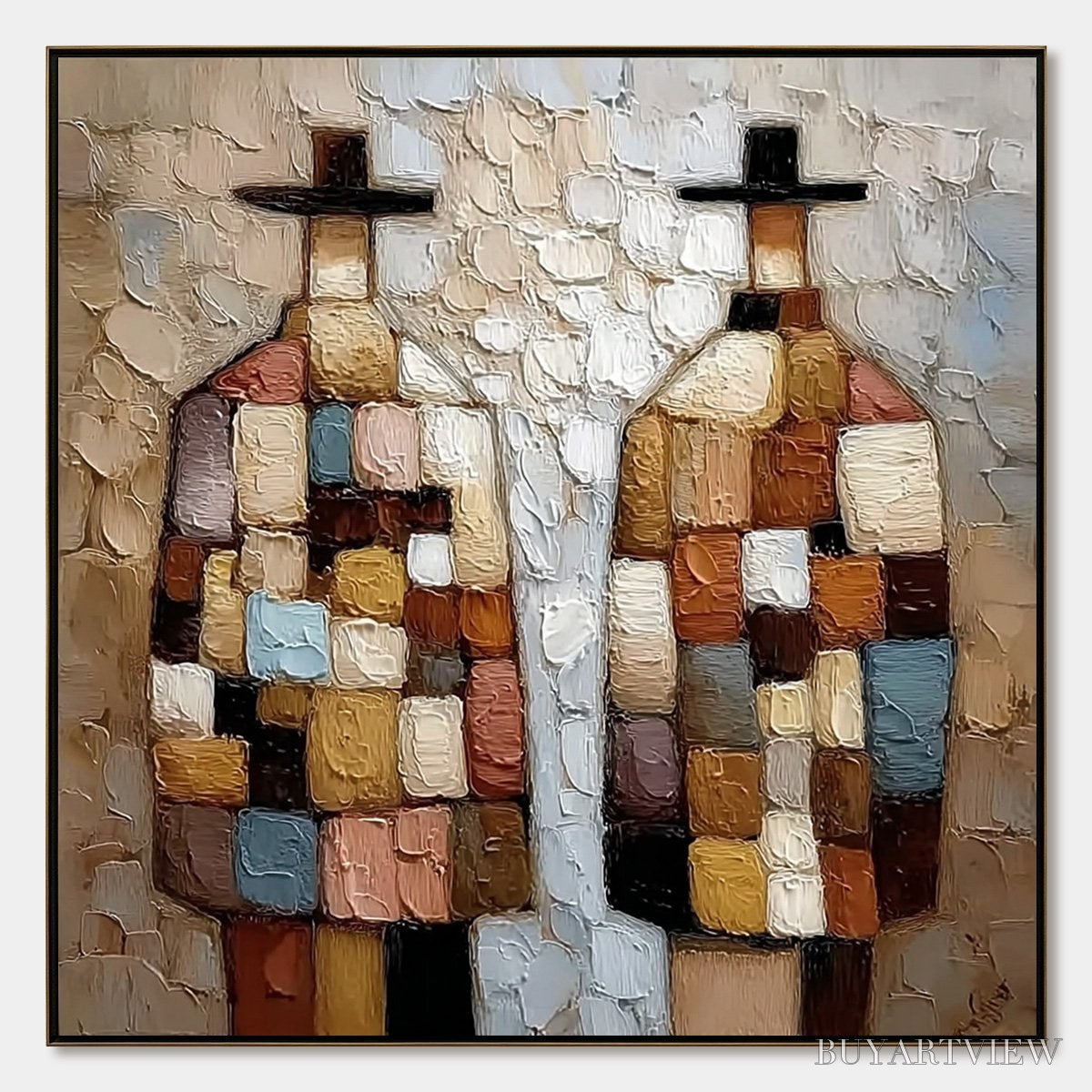 ARTOVITAS Kindred Spirits – Textured Impasto Figurative Portrait Oil Painting - image 1