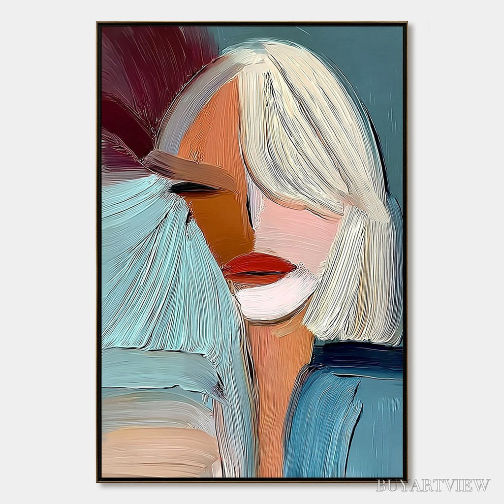ARTOVITAS Enigma – Modern Abstract Portrait Painting of a Woman - image 1