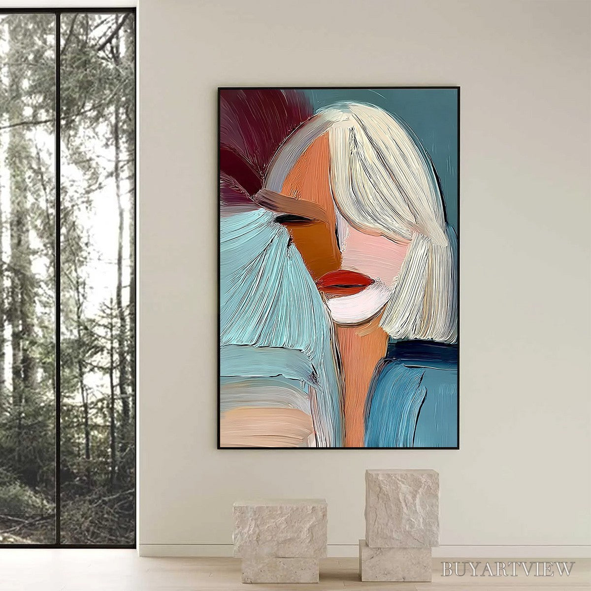 ARTOVITAS Enigma – Modern Abstract Portrait Painting of a Woman - image 2