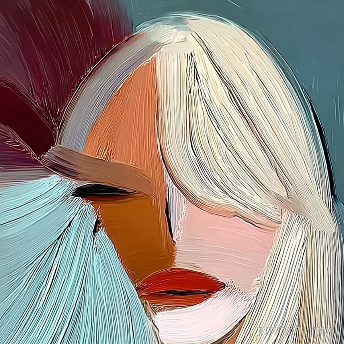 ARTOVITAS Enigma – Modern Abstract Portrait Painting of a Woman - image 3