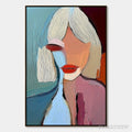 ARTOVITAS Moment in Color – Abstract Textured Portrait Painting of a Woman - image 1