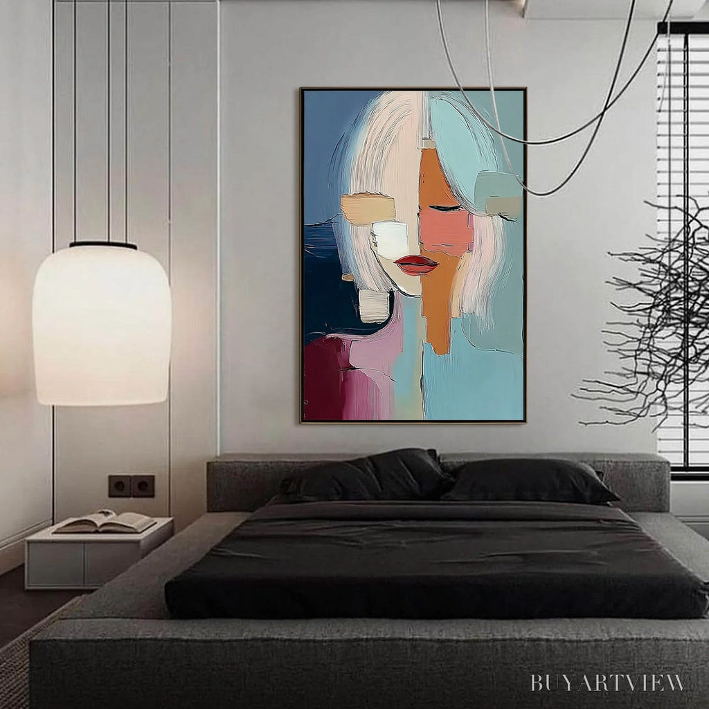 ARTOVITAS Mosaic of Thoughts – Abstract Textured Portrait for Modern Decor - image 6