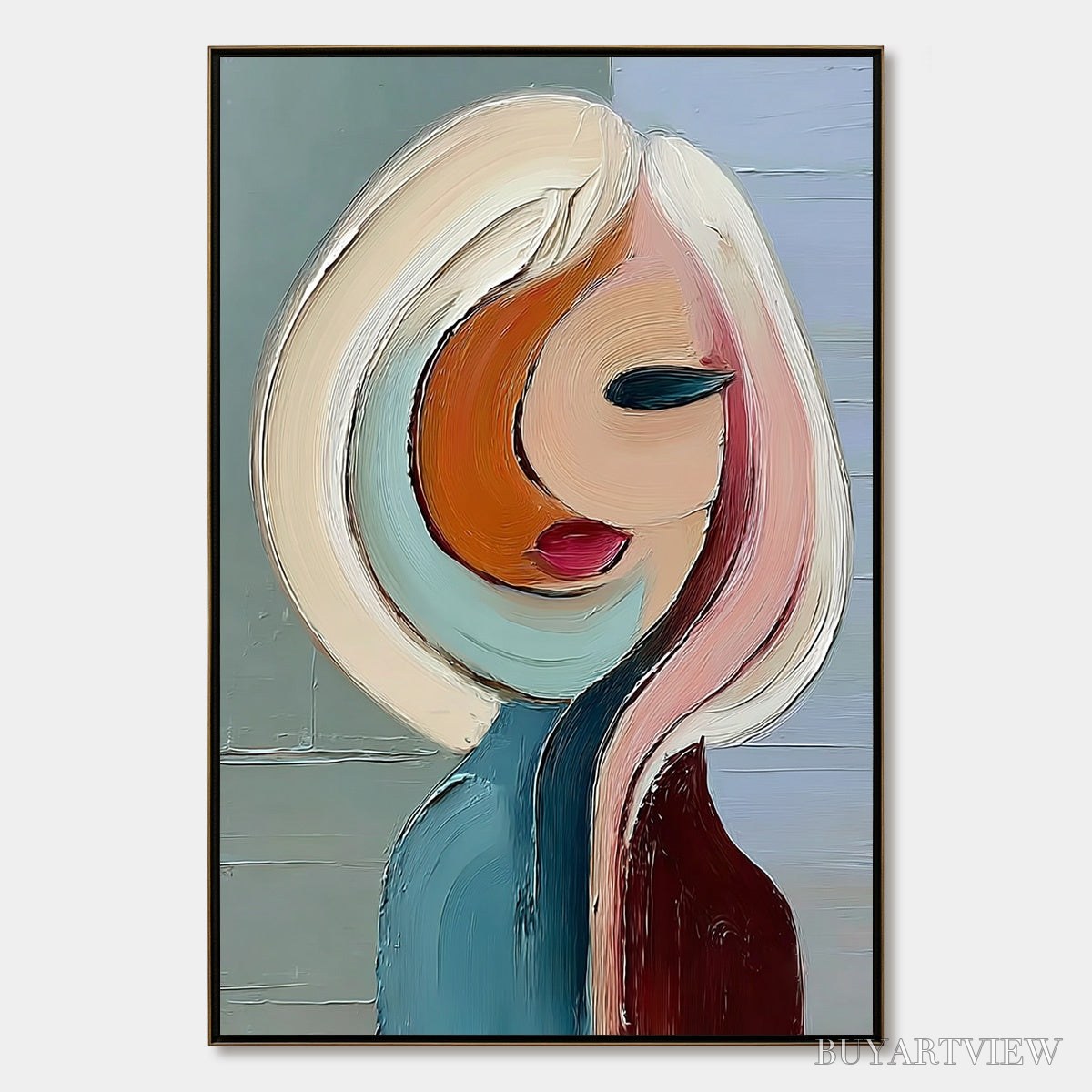 ARTOVITAS Inner World – Textured Abstract Figurative Portrait Painting - image 1