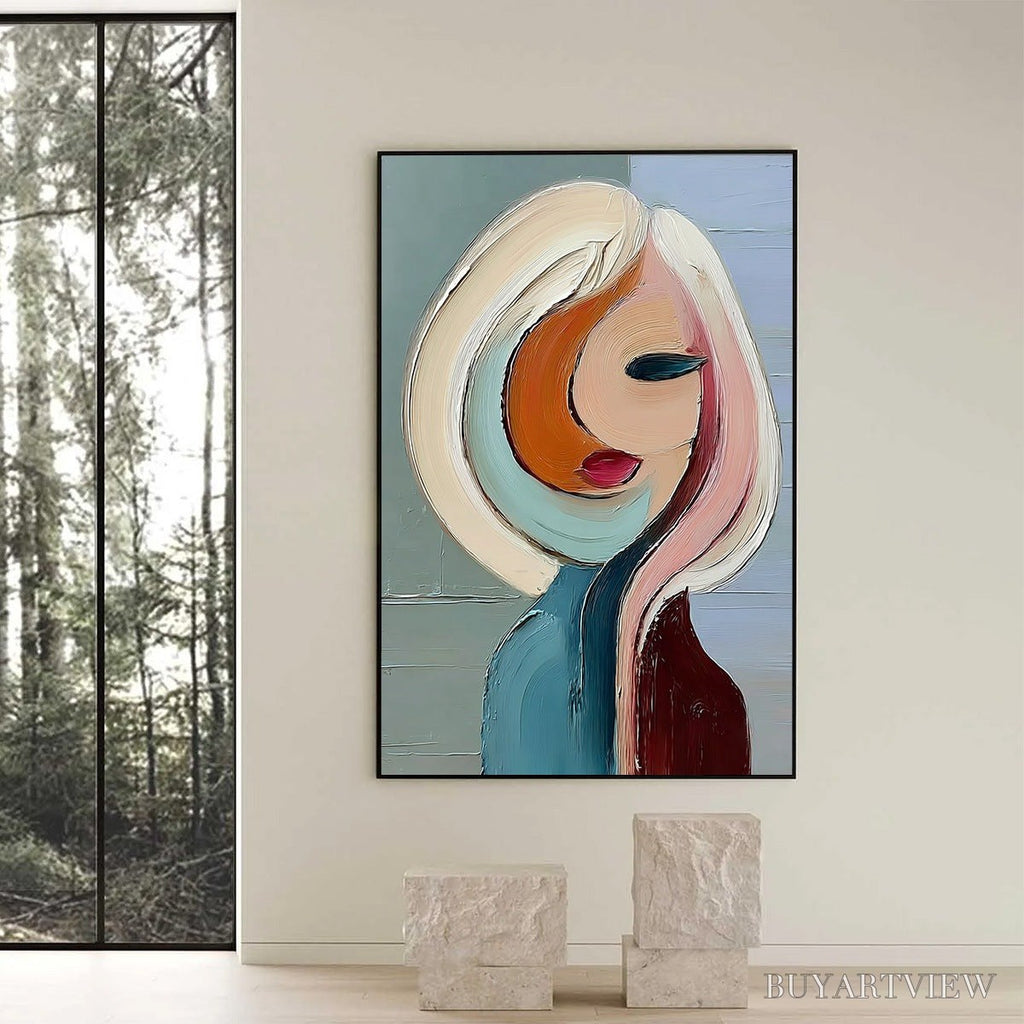 ARTOVITAS Inner World – Textured Abstract Figurative Portrait Painting - image 2