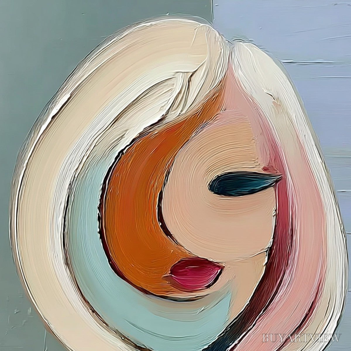 ARTOVITAS Inner World – Textured Abstract Figurative Portrait Painting - image 3