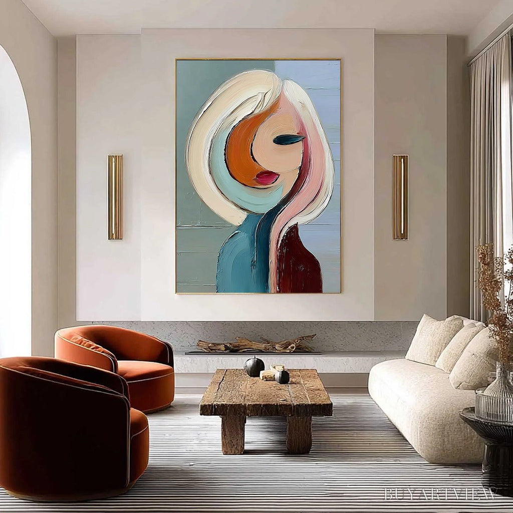 ARTOVITAS Inner World – Textured Abstract Figurative Portrait Painting - image 4