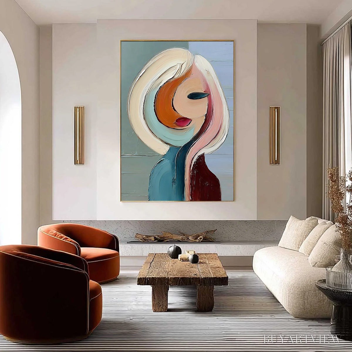 ARTOVITAS Inner World – Textured Abstract Figurative Portrait Painting - image 4