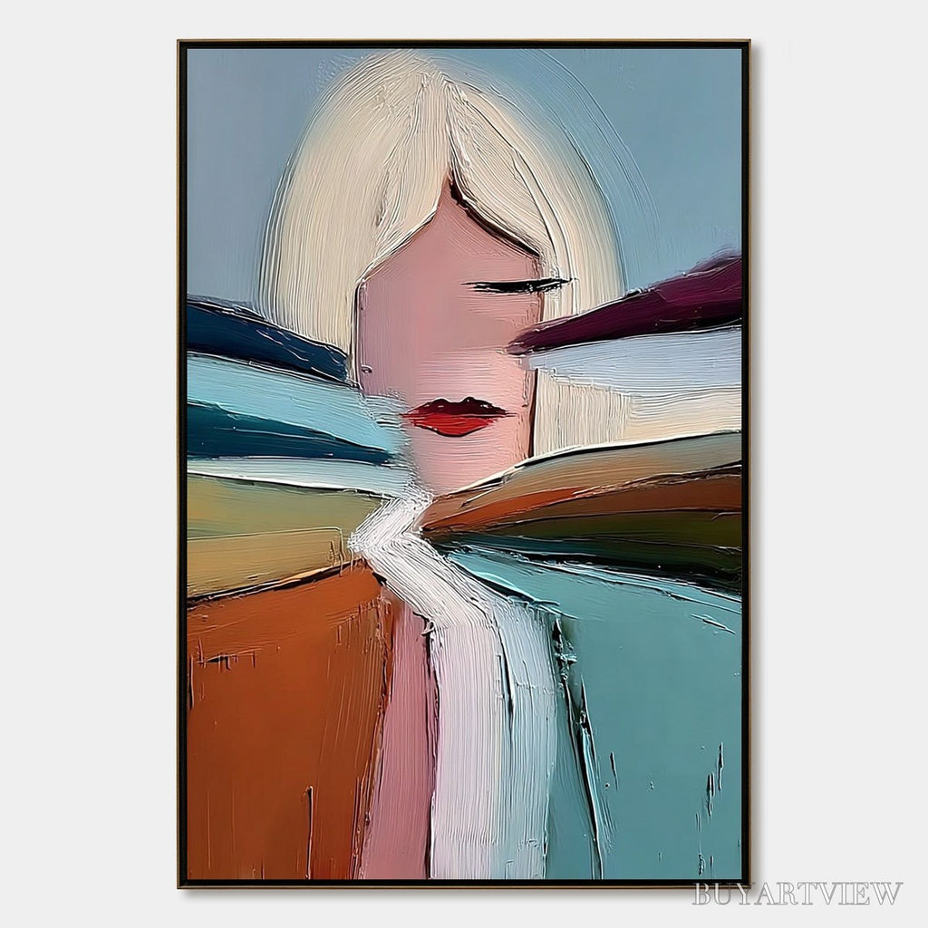ARTOVITAS Eclat – Modern Abstract Portrait Oil Painting with Textured Brushstrokes - image 1