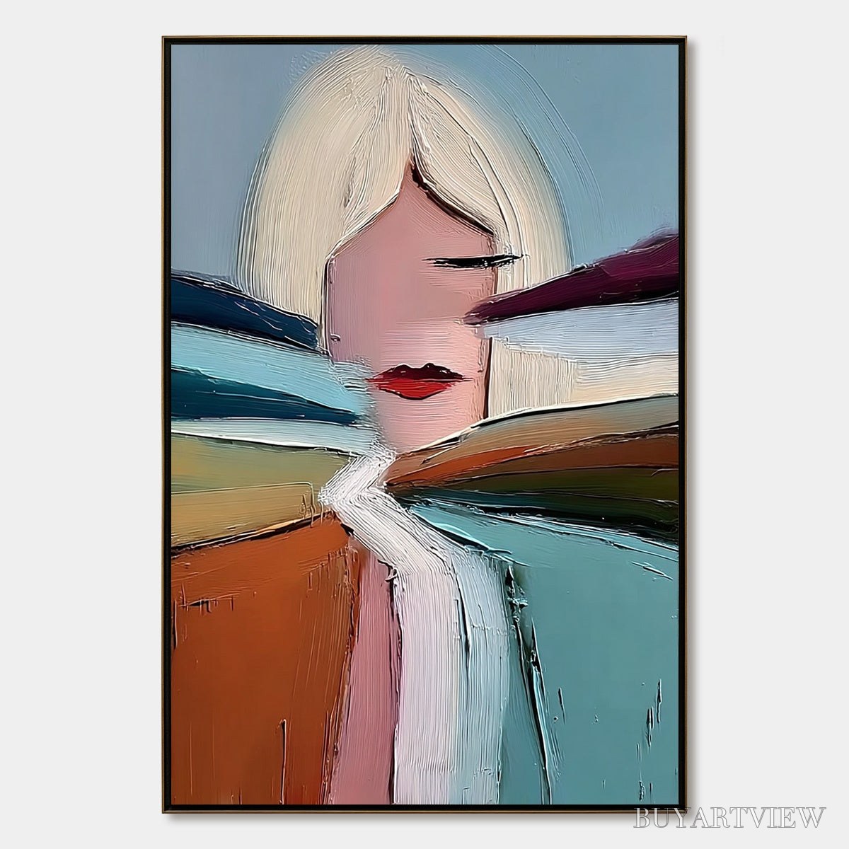 ARTOVITAS Eclat – Modern Abstract Portrait Oil Painting with Textured Brushstrokes - image 1