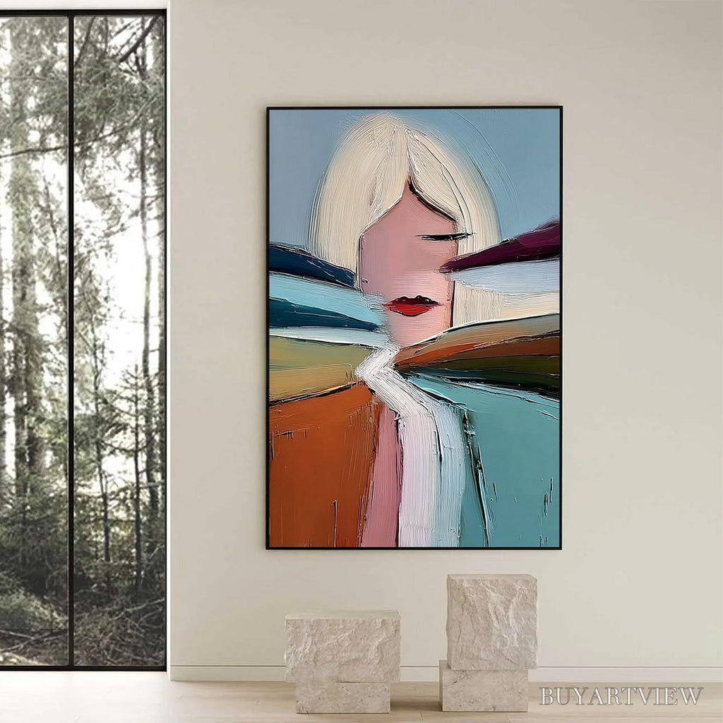 ARTOVITAS Eclat – Modern Abstract Portrait Oil Painting with Textured Brushstrokes - image 2