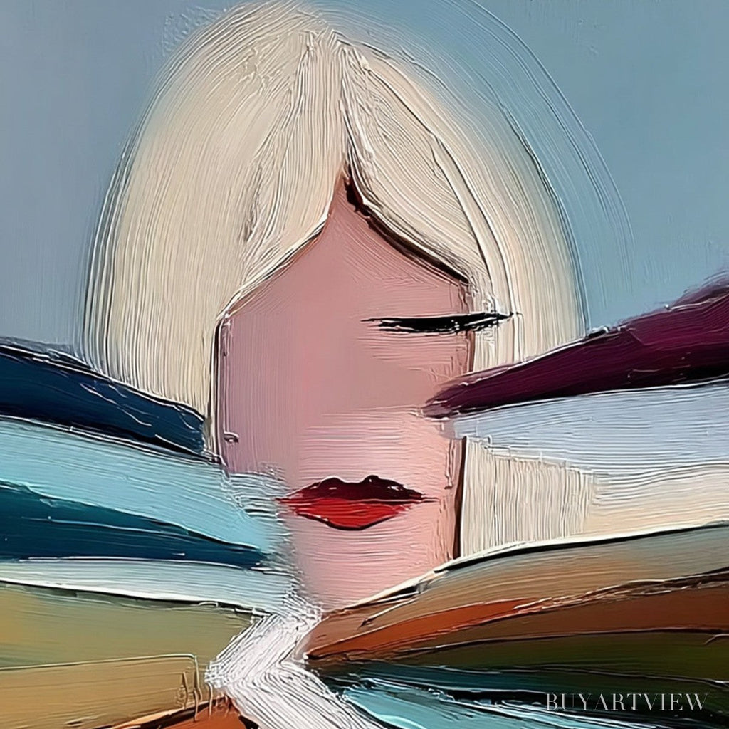 ARTOVITAS Eclat – Modern Abstract Portrait Oil Painting with Textured Brushstrokes - image 3