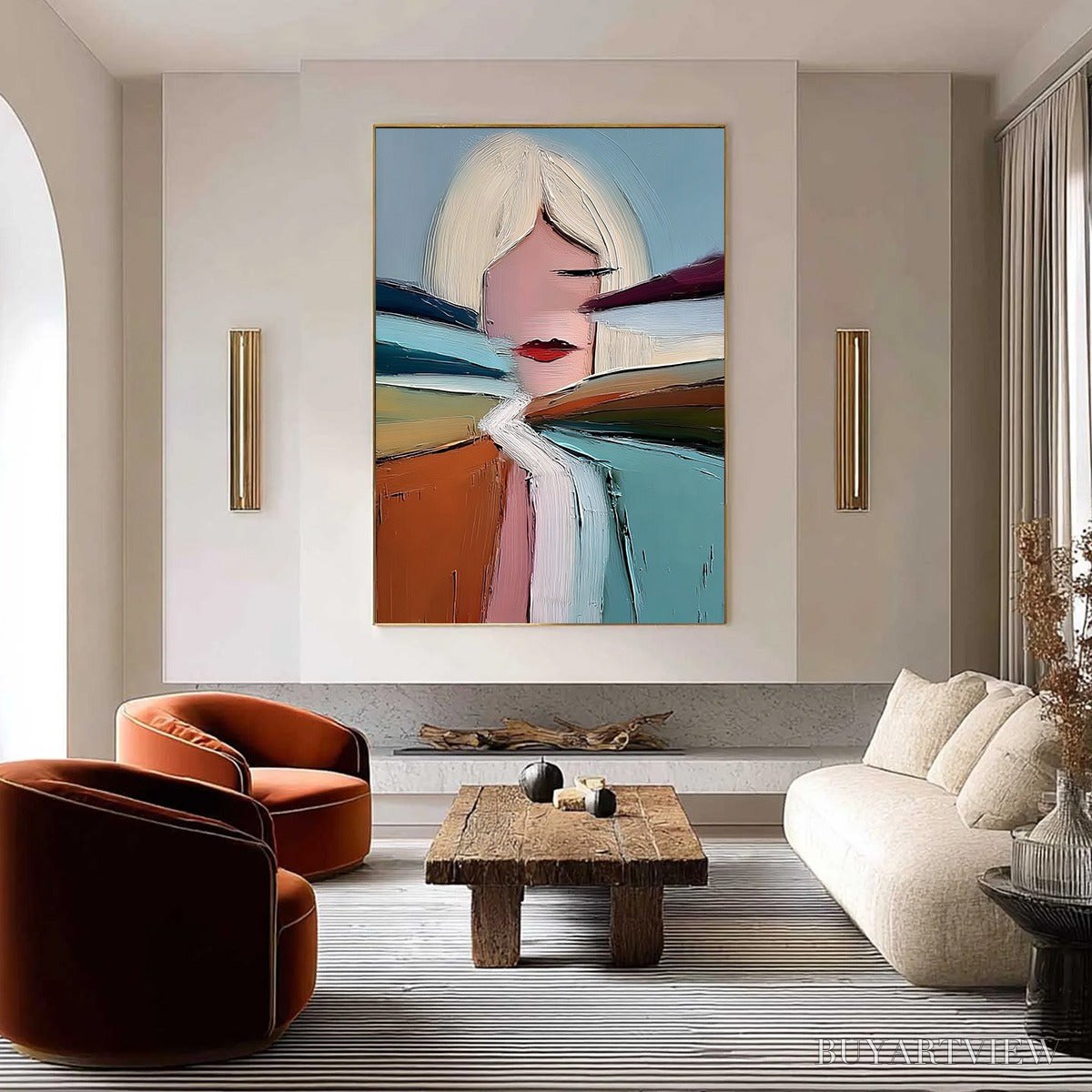 ARTOVITAS Eclat – Modern Abstract Portrait Oil Painting with Textured Brushstrokes - image 4