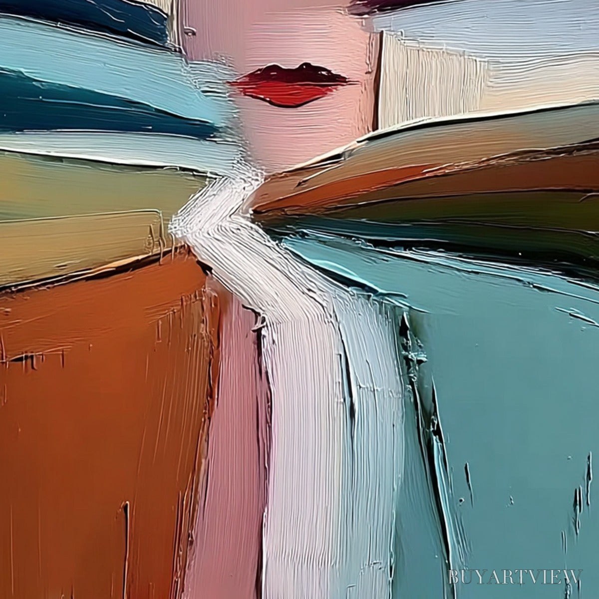 ARTOVITAS Eclat – Modern Abstract Portrait Oil Painting with Textured Brushstrokes - image 5