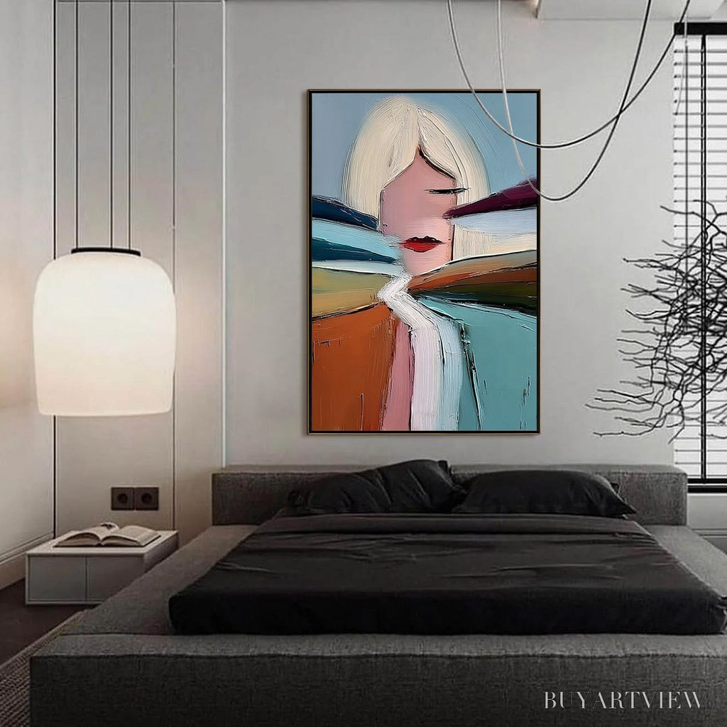 ARTOVITAS Eclat – Modern Abstract Portrait Oil Painting with Textured Brushstrokes - image 6