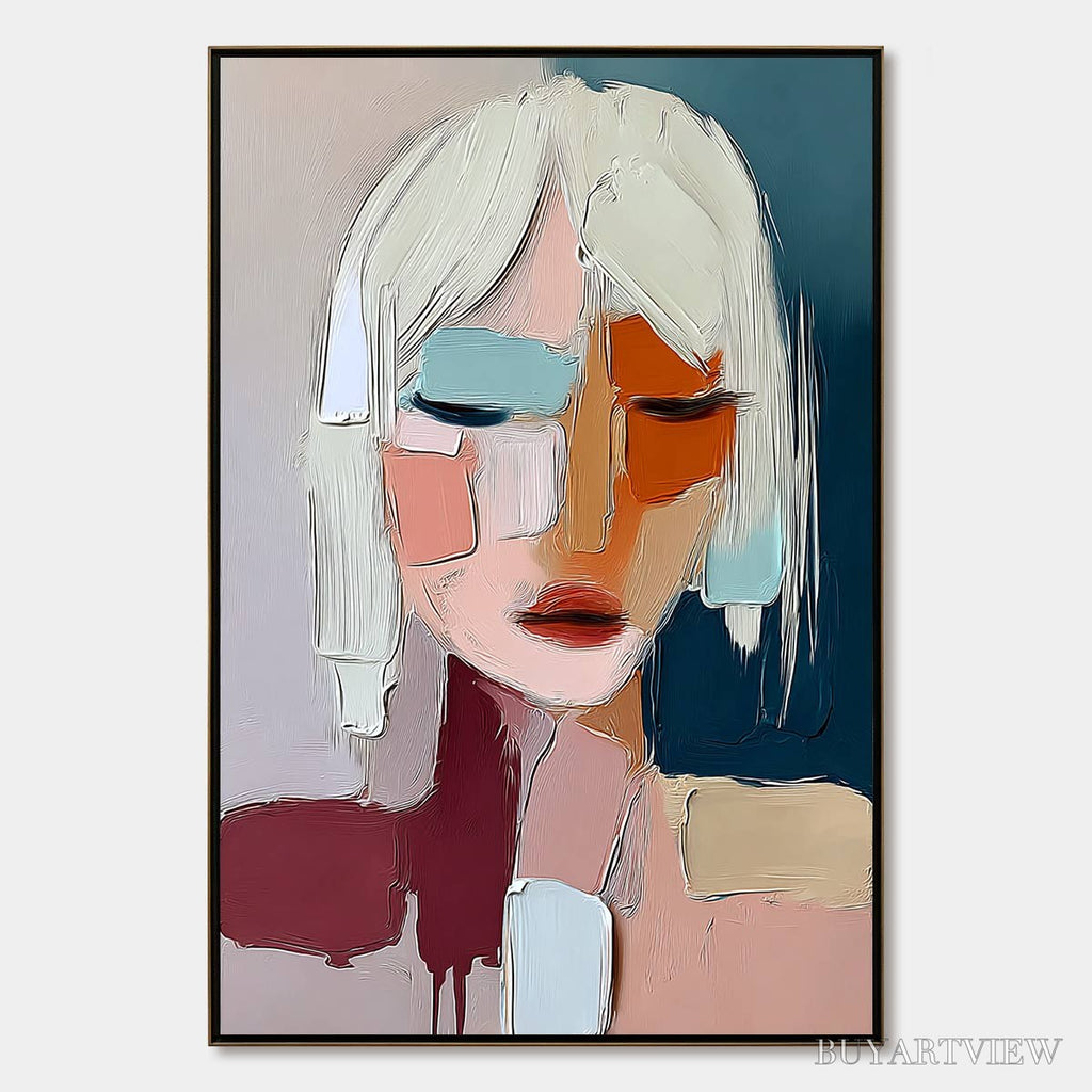 ARTOVITAS Urban Muse – Modern Abstract Figurative Portrait Painting - image 1