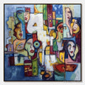 ARTOVITAS Urban Mosaic – Large Square Abstract Figurative - image 1