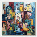 ARTOVITAS Urban Mosaic – Colorful Abstract Figurative Impasto Painting - image 1