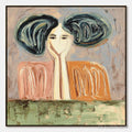 ARTOVITAS Quiet Contemplation – Textured Impasto Portrait Painting of a Woman - image 1