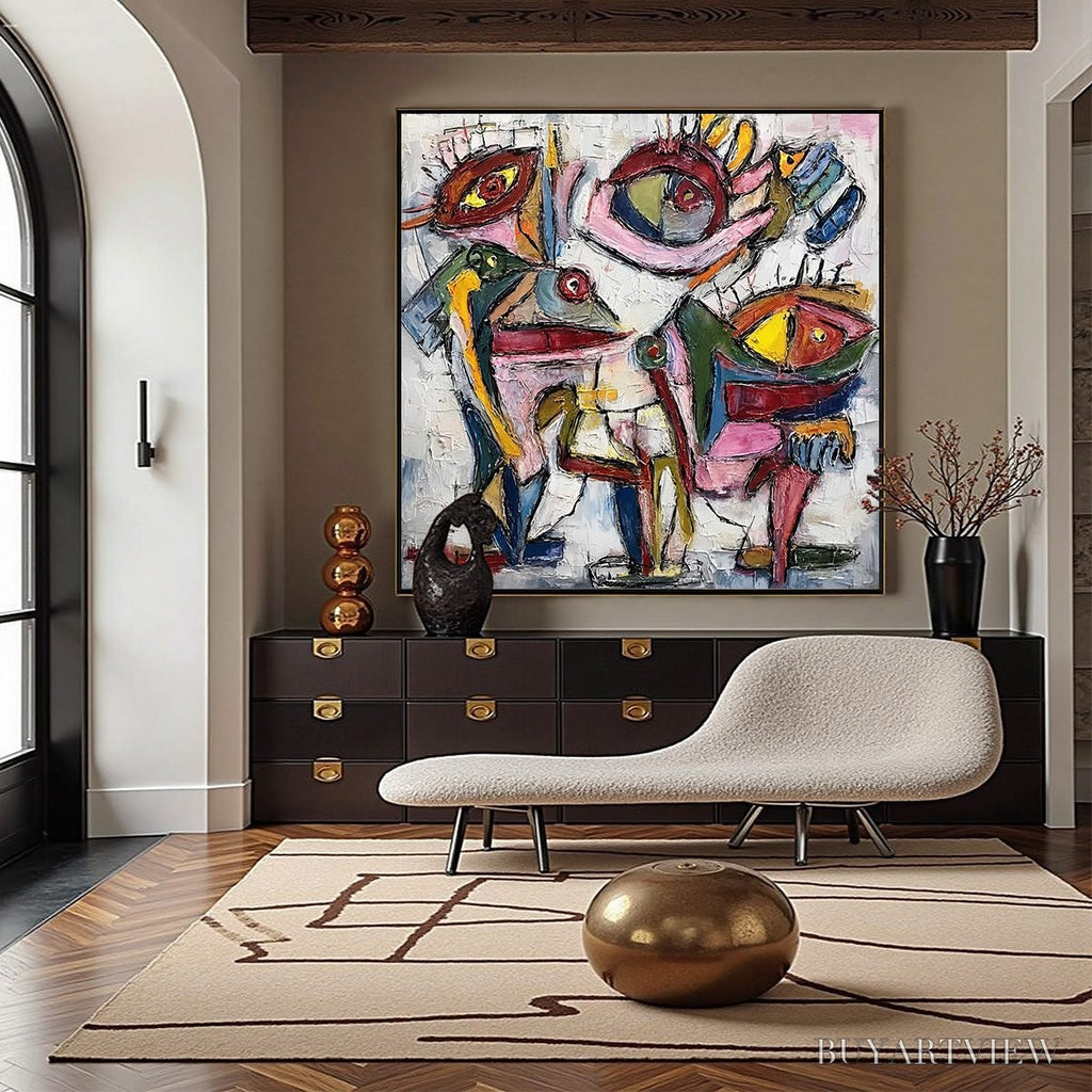ARTOVITAS Fractured Gaze – Colorful Textured Abstract Figurative Impasto - image 2