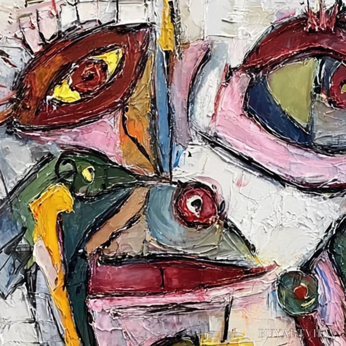 ARTOVITAS Fractured Gaze – Colorful Textured Abstract Figurative Impasto - image 3